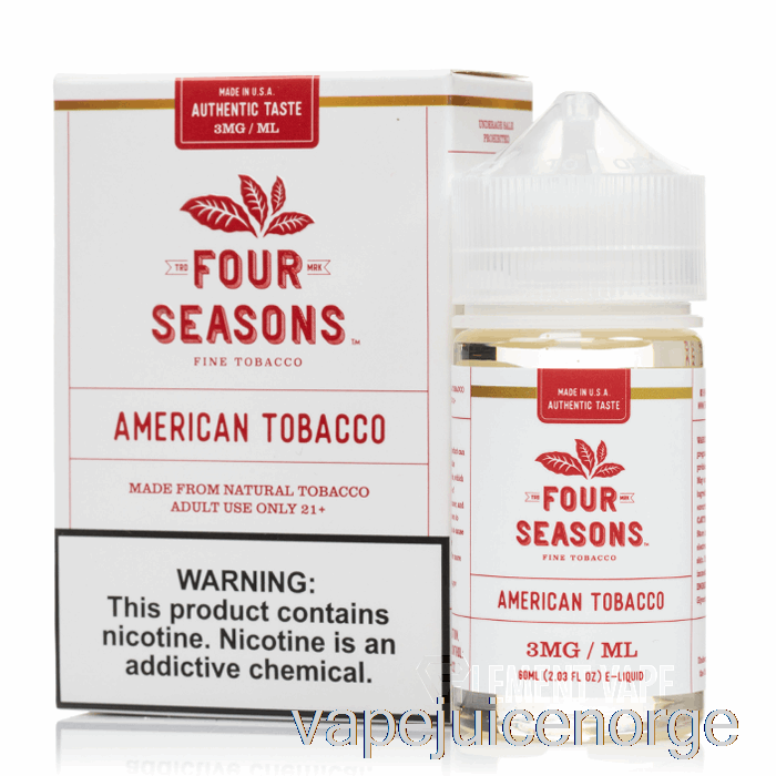 Vape Juice Amerikansk Tobakk - Fire årstider - 60ml 12mg